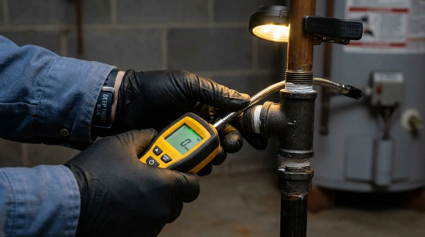 Gas leak detection with electronic sniffer by Johns Plumbing LLC in Pennington Gap