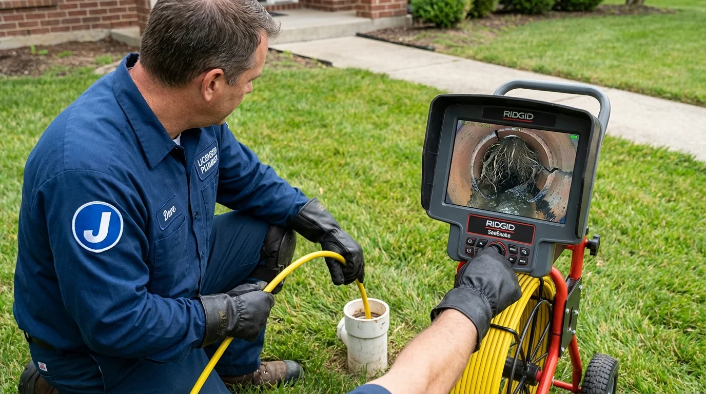 Sewer camera inspection being performed by Johns Plumbing LLC in Pennington Gap