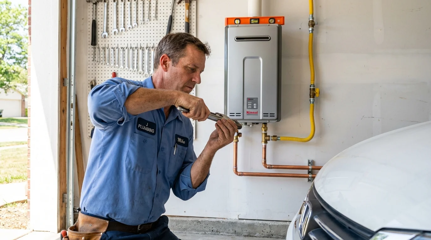 Tankless water heater installation by a Johns Plumbing LLC plumber in Pennington Gap
